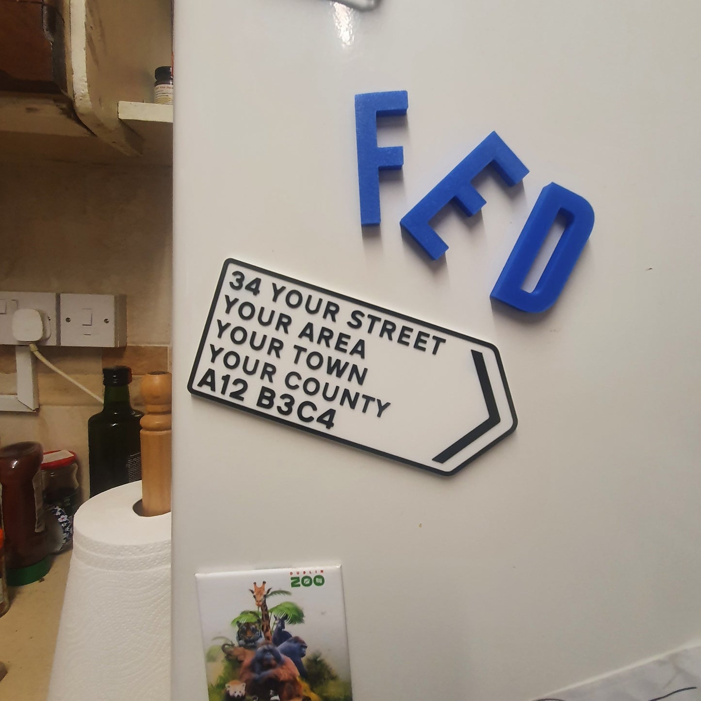 Custom Postcode Magnet - Road Sign